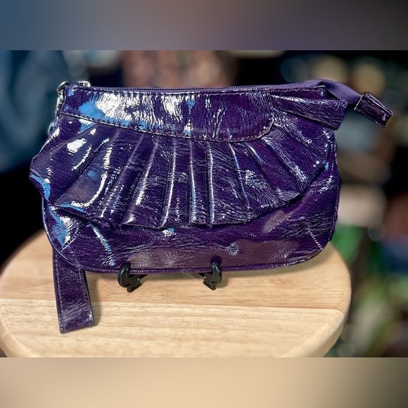 Handbags - Deep Purple Vegan Patent Leather Clutch Wristlet Bag NWOT!​​​